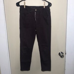 Cropped dark purple jeans